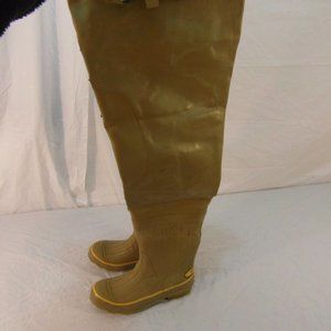 MEN's sz9 DAVE COOK STREAM WING FLY FISHING WADERS TAN STEEL KOREA NM 30060